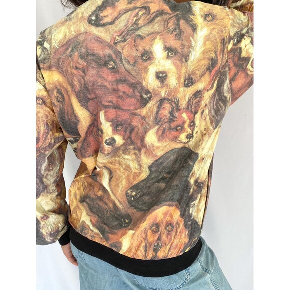 90s vintage dog head all over print unisex mens tyvek light windbreaker jacket - Picture 7 of 10